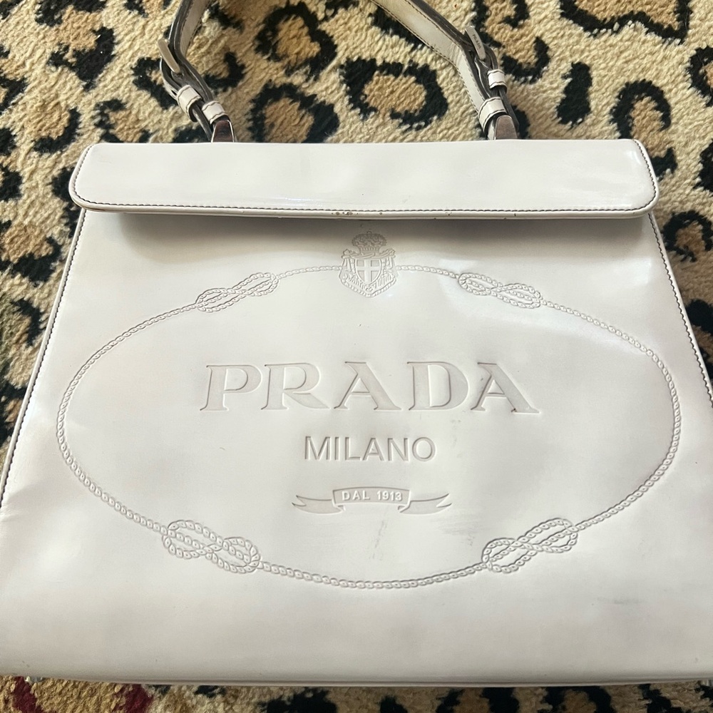 Prada Soft Gray Leather  Bag